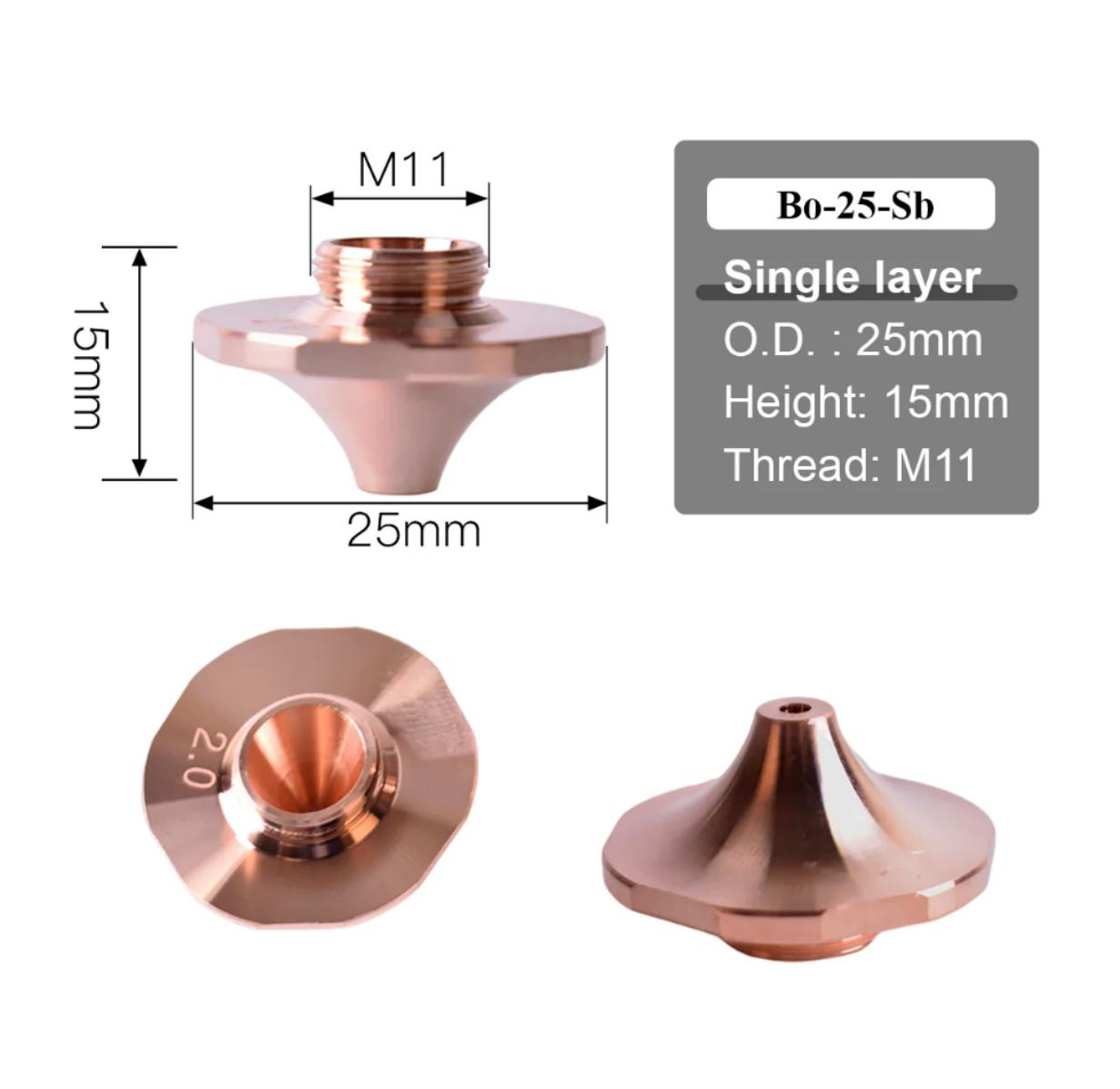 Enkele nozzle rond