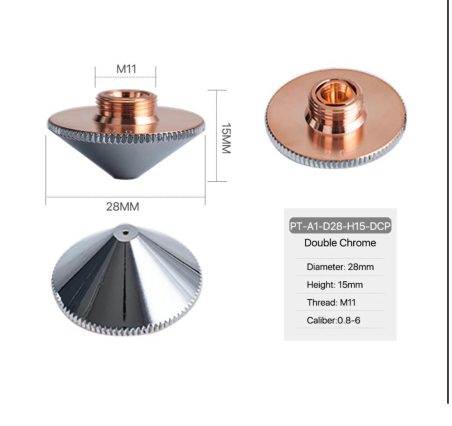 Dubbele nozzle DE HP1.5" verchroomd